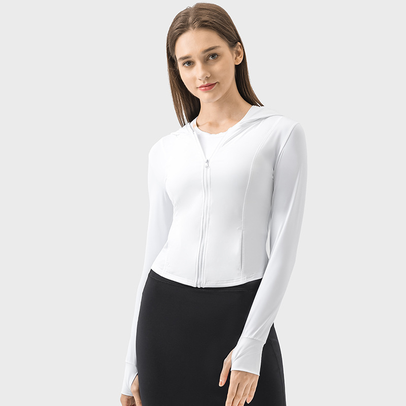 Vanjska jakna s kapuljačom UPF50+, hladan Ice-Feel doživljaj, lagana Spandex tkanina, kratka silueta