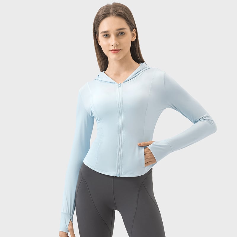 Vanjska jakna s kapuljačom UPF50+, hladan Ice-Feel doživljaj, lagana Spandex tkanina, kratka silueta