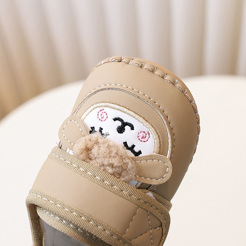 Dječje cipele s mekanom potplatom, karikatura uzorak, Velcro zatvarač, okrugli vrh prsta, zimske