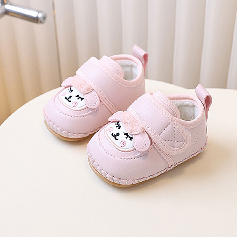 Dječje cipele s mekanom potplatom, karikatura uzorak, Velcro zatvarač, okrugli vrh prsta, zimske