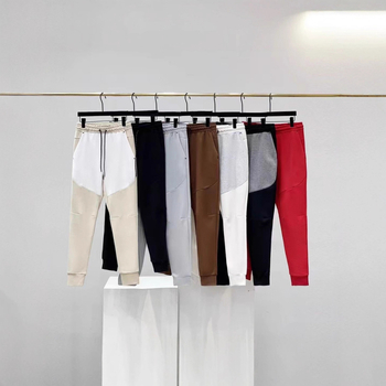 Férfi pamut kötött sport- és edző nadrág, szűk szabás, 350 g/m² anyag, őszi szezon