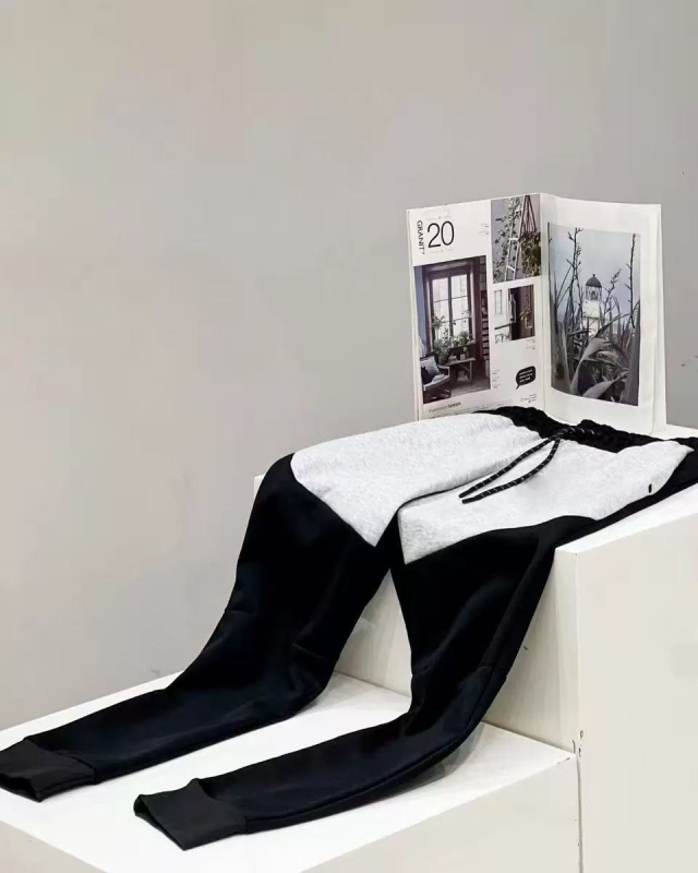 Férfi pamut kötött sport- és edző nadrág, szűk szabás, 350 g/m² anyag, őszi szezon