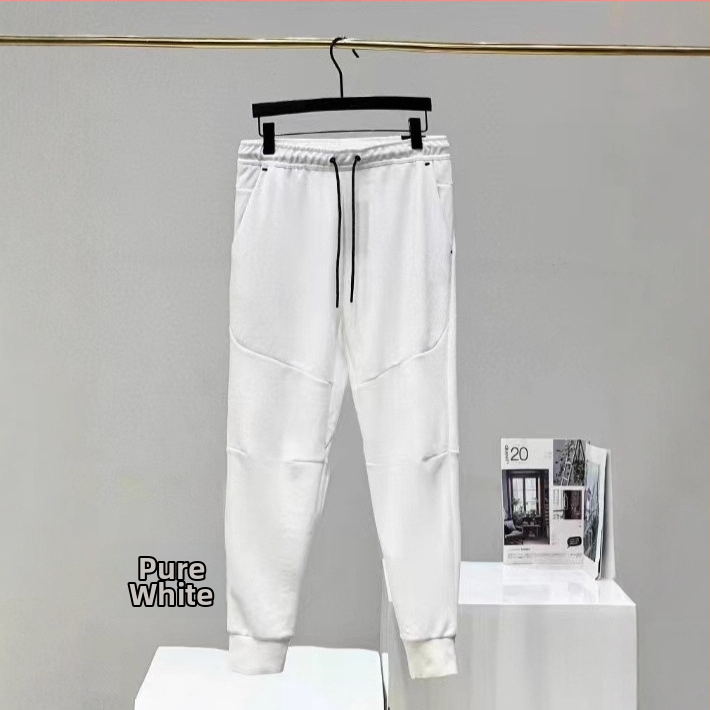 Pánske pletené tepláky s úzkym strihom z bavlny, na šport a tréning, látka 350 g/m², jeseň