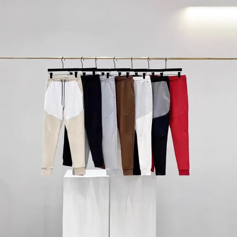 Férfi pamut kötött sport- és edző nadrág, szűk szabás, 350 g/m² anyag, őszi szezon