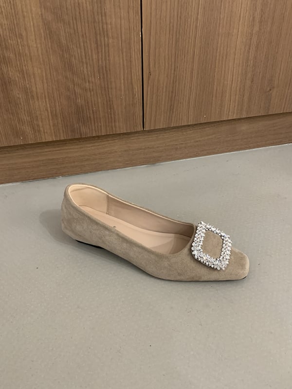 Παπούτσια Mary Jane σε κορεατικό στυλ με τετράγωνη μύτη, χαμηλό τακούνι, χωρίς κορδόνια