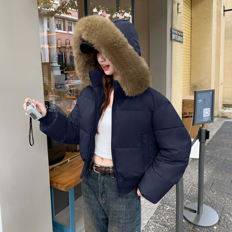 Пухено яке с качулка, дебело и топло, пълнеж от патеши пух, Milk Silk плат, къса дължина