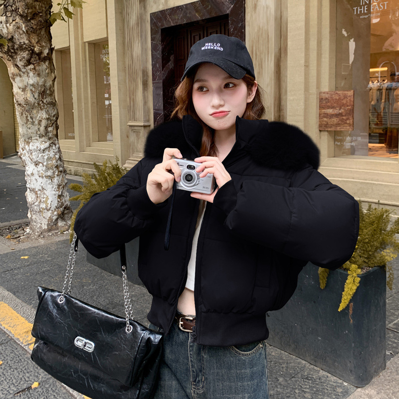 Пухено яке с качулка, дебело и топло, пълнеж от патеши пух, Milk Silk плат, къса дължина