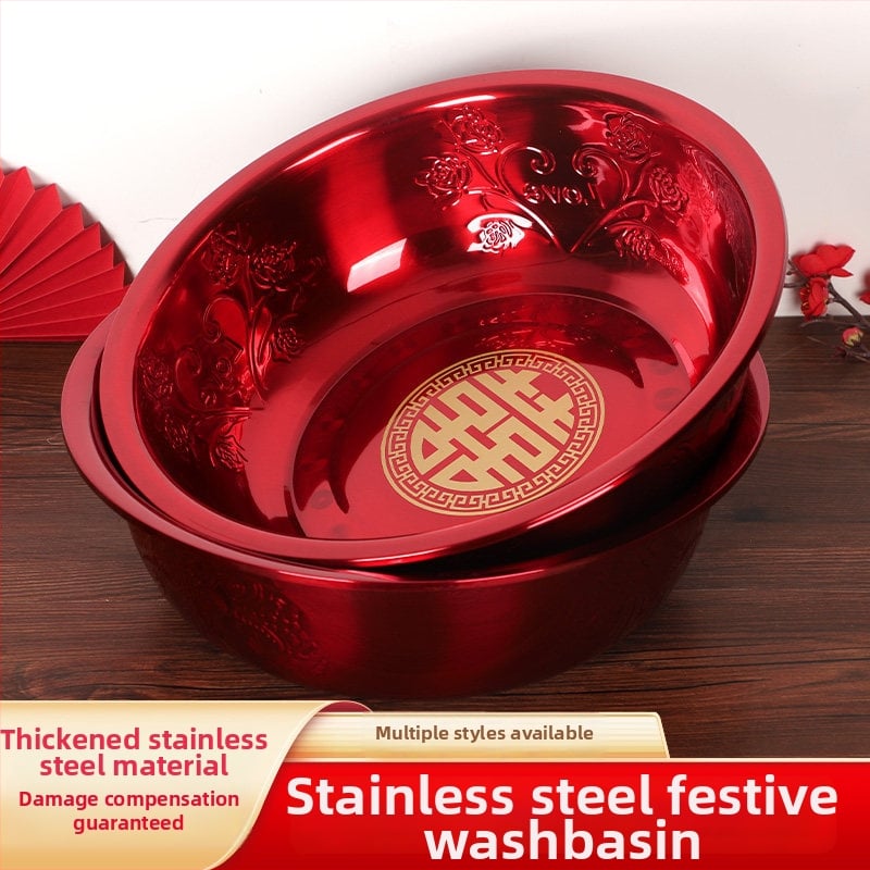 Chuan Ge Rozsdamentes acél arcmosó tálak, pár, esküvői ünnepségre