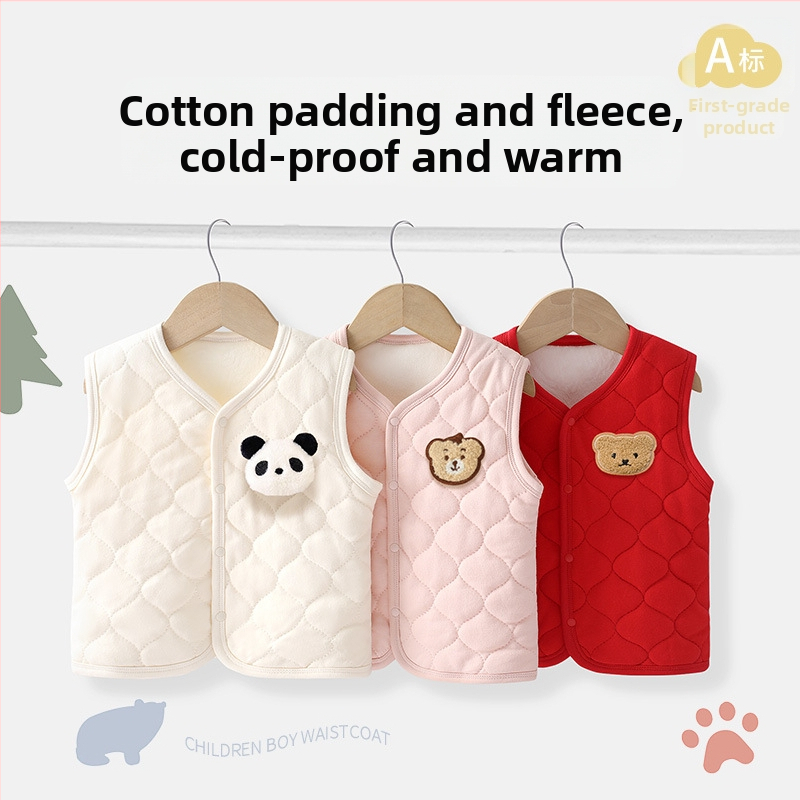 Detská vesta, 95% bavlna, jednoduchý štýl, pre vek 1–3 roky, jar 2025.