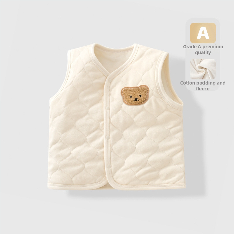 Παιδικό γιλέκο, ύφασμα 95% βαμβάκι, απλός σχεδιασμός, για ηλικίες 1–3 ετών, Άνοιξη 2025.