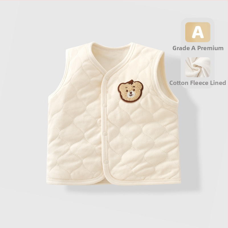 Παιδικό γιλέκο, ύφασμα 95% βαμβάκι, απλός σχεδιασμός, για ηλικίες 1–3 ετών, Άνοιξη 2025.
