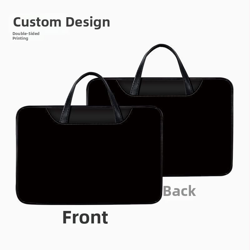 Torba za laptop s motivom medvjeda, minimalistička, dvostrana, s ručkom za nošenje.