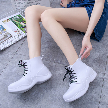 Ženske vodootporne čizme za kišu s fleec podstavom, PVC gornji dio, srednje visine, 3-5 cm peta