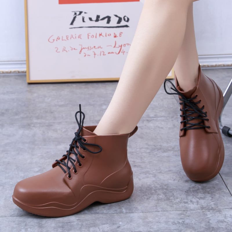 Ženske vodootporne čizme za kišu s fleec podstavom, PVC gornji dio, srednje visine, 3-5 cm peta