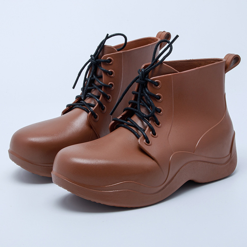 Ženske vodootporne čizme za kišu s fleec podstavom, PVC gornji dio, srednje visine, 3-5 cm peta