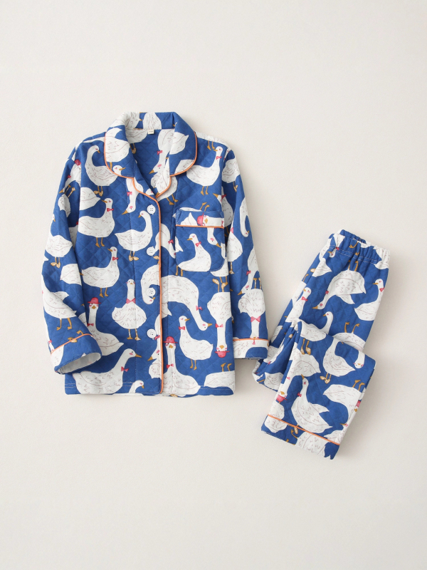 Set de pijamale pentru fete cu cardigan, 100% bumbac, material air-cotton, menține căldura, pentru copii de 3–8 ani