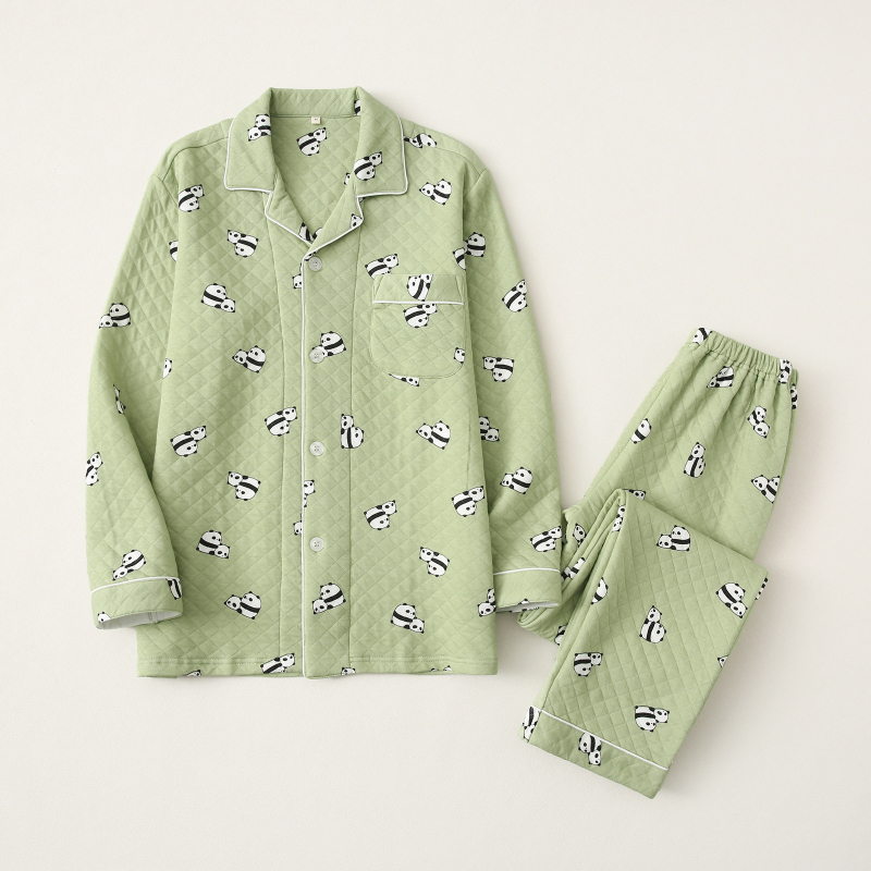 Set de pijamale pentru fete cu cardigan, 100% bumbac, material air-cotton, menține căldura, pentru copii de 3–8 ani