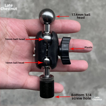 Телефонен държател с 17 мм сферична глава и 1/4-инчов монтаж за гимбал — универсален адаптер за колела