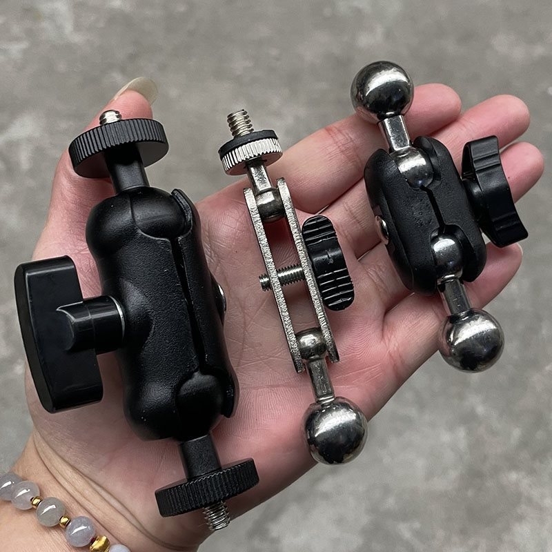 Телефонен държател с 17 мм сферична глава и 1/4-инчов монтаж за гимбал — универсален адаптер за колела