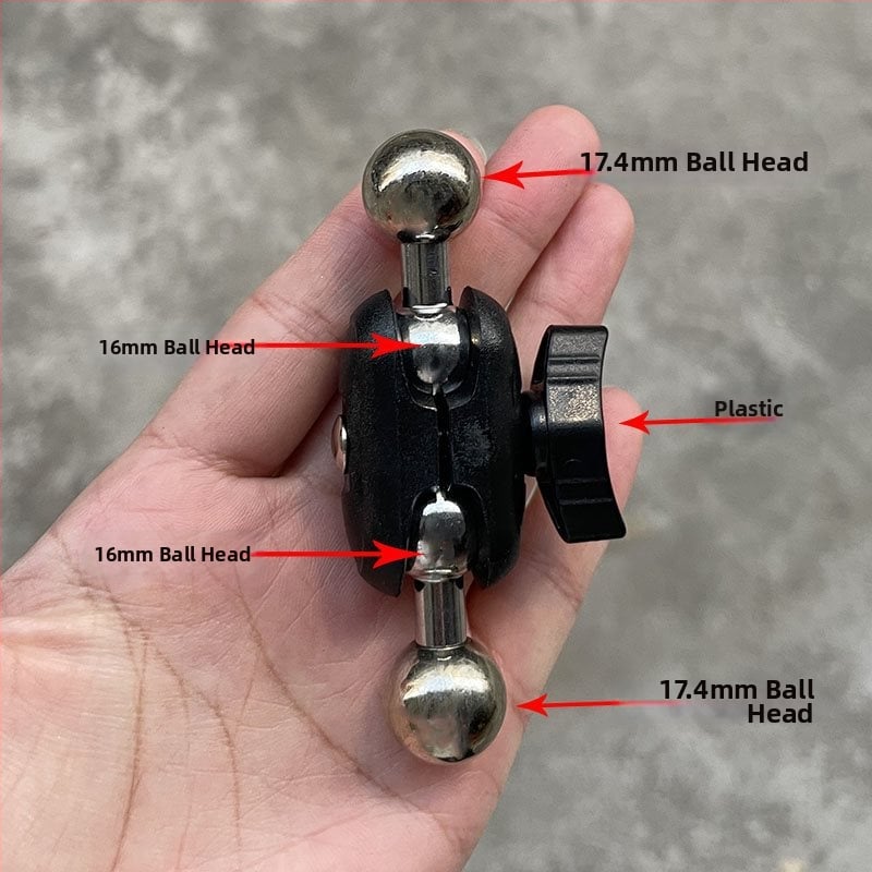 Телефонен държател с 17 мм сферична глава и 1/4-инчов монтаж за гимбал — универсален адаптер за колела