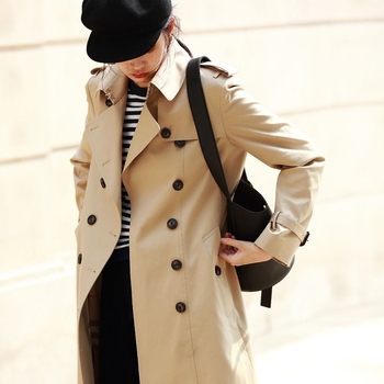 Dámsky trenčkot strednej dĺžky, chenille látka so 30–50% spandexom, oblekový golier, princezná rukávy, jar 2025