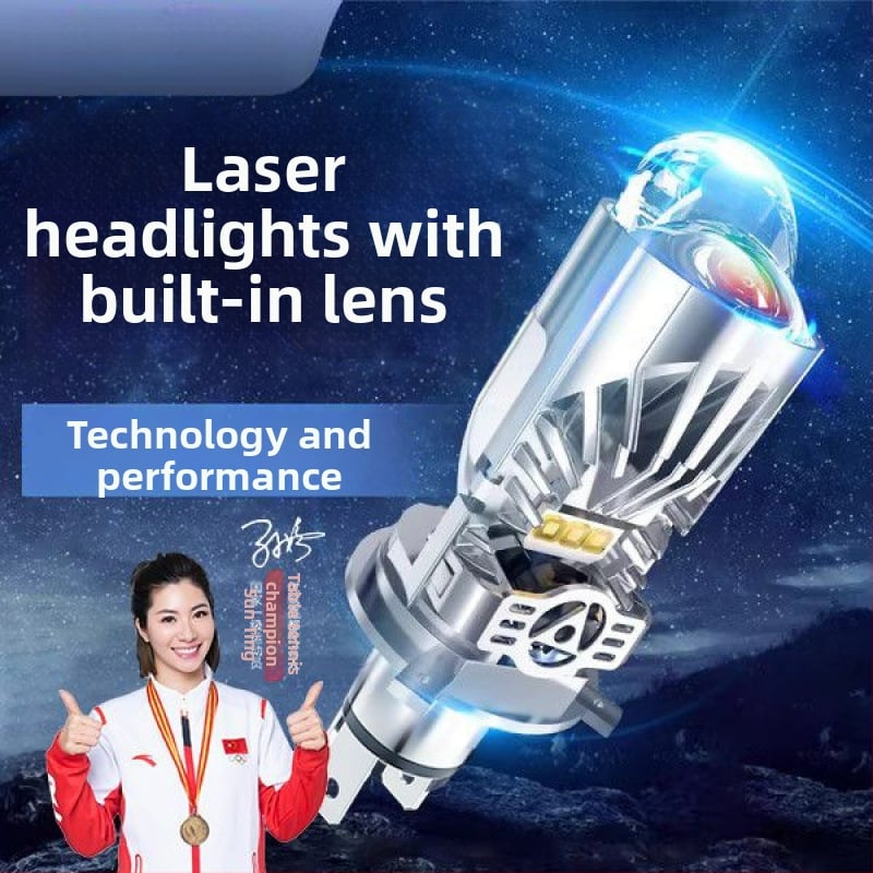 LED λέιζερ προβολείς με φακό, ενσωματωμένος μακρινός και κοντινός φωτισμός, διπλή μήτρα φωτισμού, 12V, 100W+