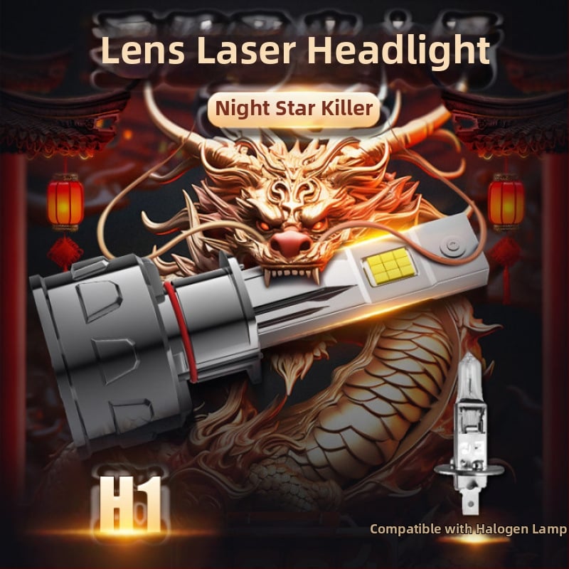 LED λέιζερ προβολείς με φακό, ενσωματωμένος μακρινός και κοντινός φωτισμός, διπλή μήτρα φωτισμού, 12V, 100W+