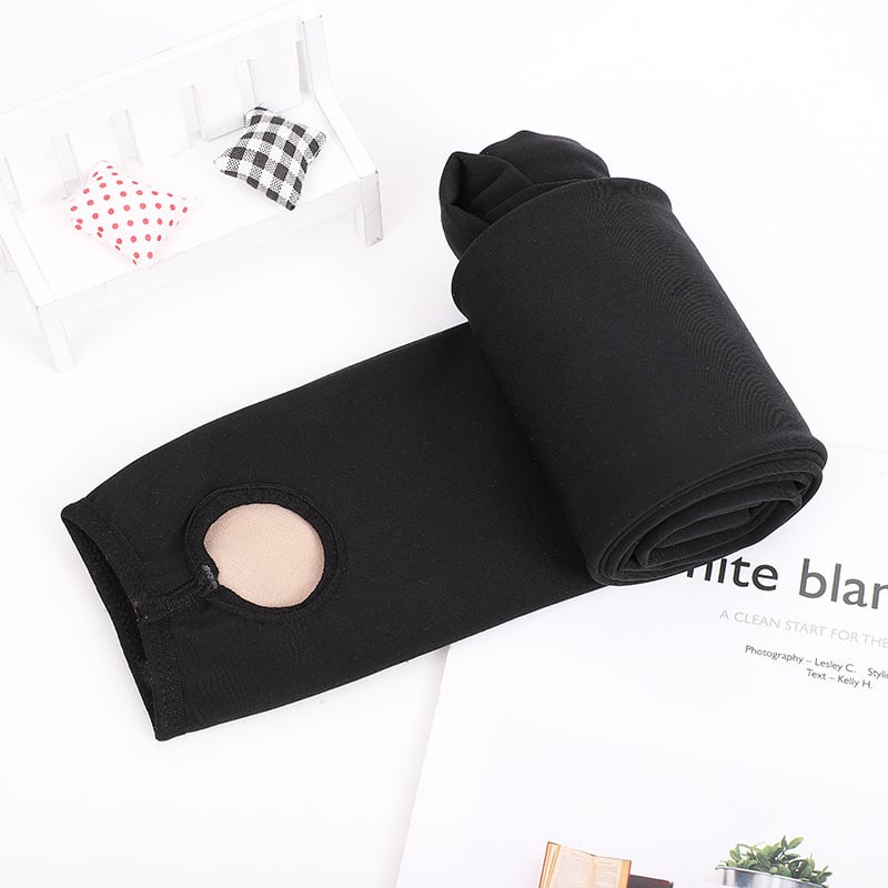 Νάιλον καλσόν με ανύψωση ισχίων, υψηλή μέση, διαφανή μεσαίας πυκνότητας, ένα πλευρικό gusset