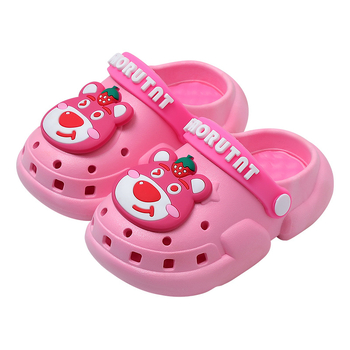 Papuci de casă pentru copii, Strawberry Bear cu vârf închis (PVC partea superioară, 4–12 ani, sex neutru, Cartoon Paradise, Primăvara 2025)