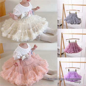 Fustă pentru copii în stil prințesă, din țesătură de gauză, fibre acrilice cu conținut de bumbac