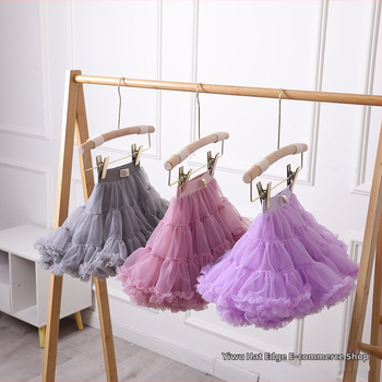 Fustă pentru copii în stil prințesă, din țesătură de gauză, fibre acrilice cu conținut de bumbac