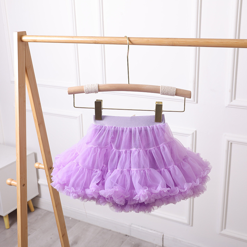 Fustă pentru copii în stil prințesă, din țesătură de gauză, fibre acrilice cu conținut de bumbac