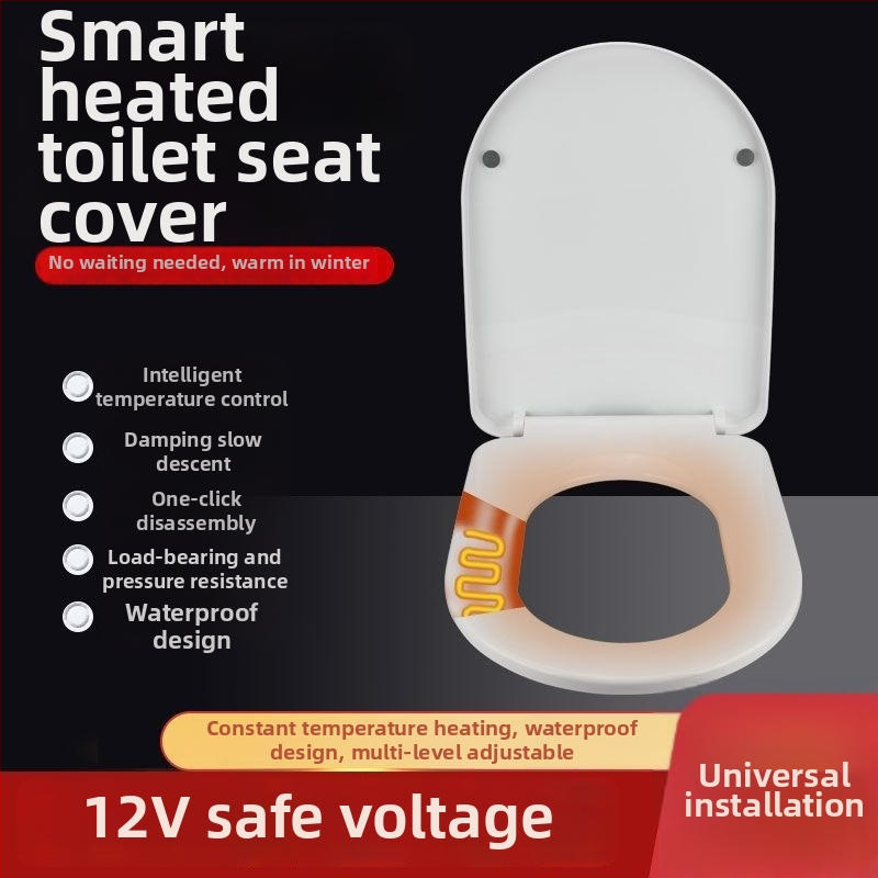 Inteligentný záchodový sedadlo s konštantnou teplotou, univerzálne zapájateľná vyhrievacia podložka na sedenie, tvar U a V, polypropylén, CE certifikát