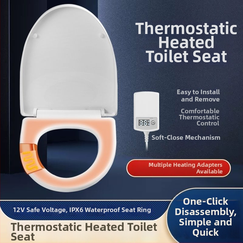 Inteligentný záchodový sedadlo s konštantnou teplotou, univerzálne zapájateľná vyhrievacia podložka na sedenie, tvar U a V, polypropylén, CE certifikát