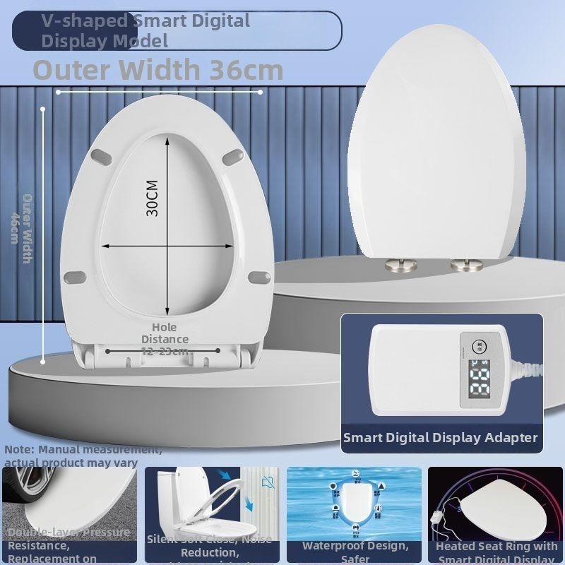 Inteligentný záchodový sedadlo s konštantnou teplotou, univerzálne zapájateľná vyhrievacia podložka na sedenie, tvar U a V, polypropylén, CE certifikát