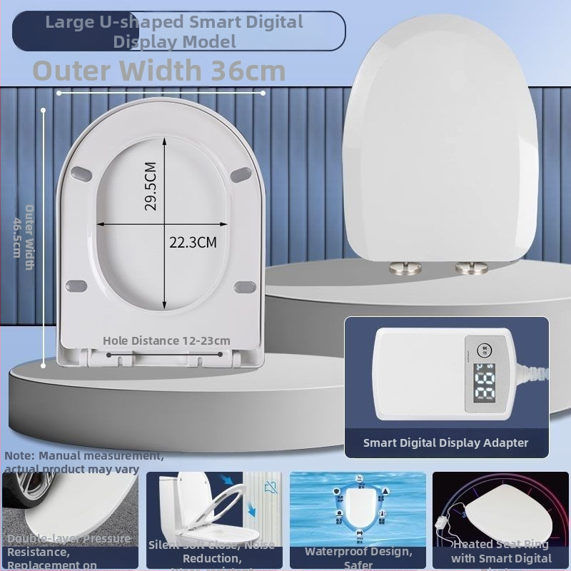 Inteligentný záchodový sedadlo s konštantnou teplotou, univerzálne zapájateľná vyhrievacia podložka na sedenie, tvar U a V, polypropylén, CE certifikát