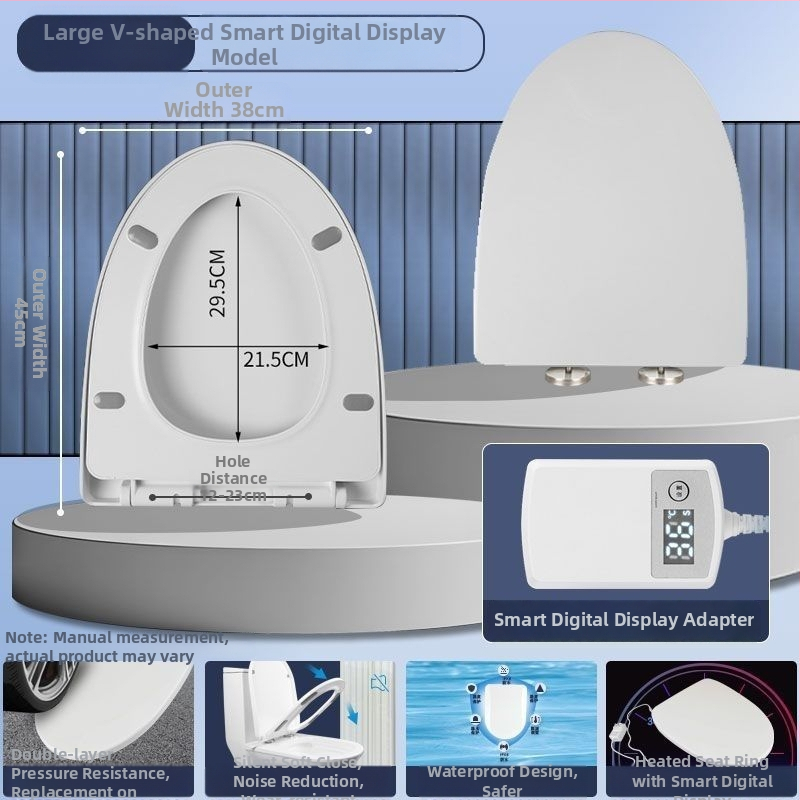 Inteligentný záchodový sedadlo s konštantnou teplotou, univerzálne zapájateľná vyhrievacia podložka na sedenie, tvar U a V, polypropylén, CE certifikát
