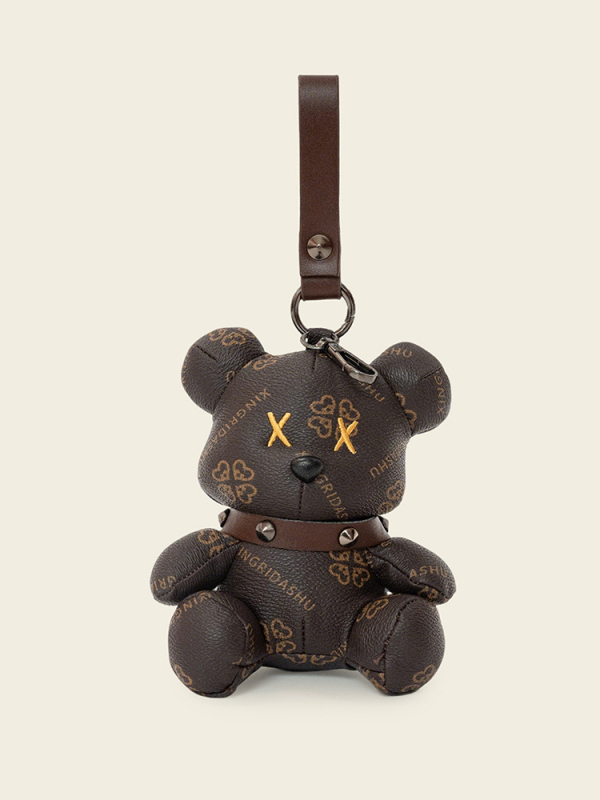 Плюшено мече – ключодържател, PU кожа, PP памук, персонализирани рисунки, за възраст 14+, унисекс