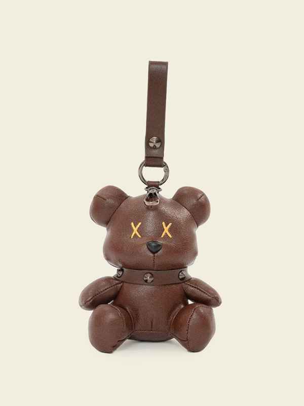 Плюшено мече – ключодържател, PU кожа, PP памук, персонализирани рисунки, за възраст 14+, унисекс