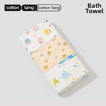 Бебешки марлеви кърпи за баня – комплект, 6 слоя, 100% памук, 300–400 g, карикатурен принт, Mu Mu Xiong