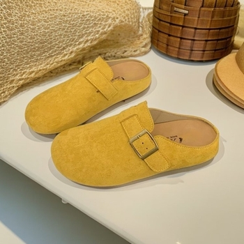 Ženske Birkenstock-stil papuče s debelim potplatom za povećanje visine, slip-on dizajn, gornji dio od nubuk kože goveda, gumeni potplat