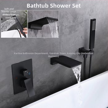 Kalin Kl-07 βρύση μπάνιου για μπανιέρα, κράμα χαλκού, κεραμικός δίσκος, είσοδος/έξοδος 1/2 in, 0-90°C, μοντέρνο μινιμαλιστικό στυλ, λαβή ανύψωσης