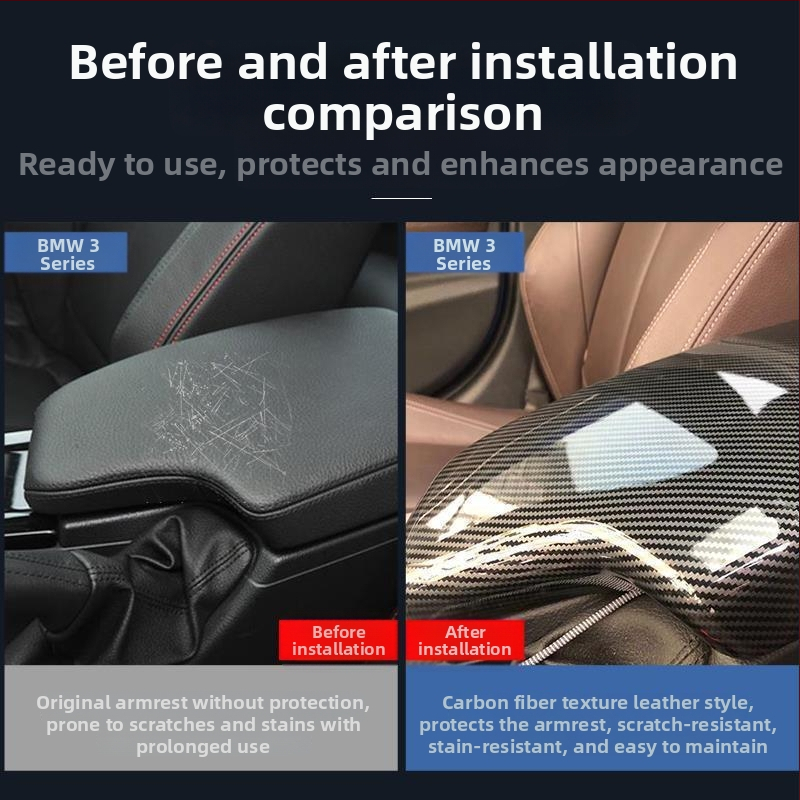 Kinracdine Plastový kryt pre podrúčkovú skrinku pre BMW – kompatibilný s radmi 3, 5, 7 a modelmi X1, X3, X5 – dekoratívny kryt centrálnej skrinky na skladovanie