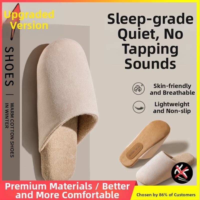 Papuci de interior pentru bărbați din nubuk, cu talpă antiderapantă, slip-on, model de iarnă 2025.