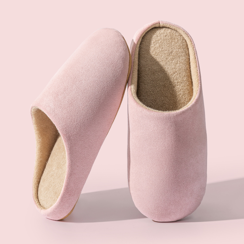 Papuci de interior pentru bărbați din nubuk, cu talpă antiderapantă, slip-on, model de iarnă 2025.