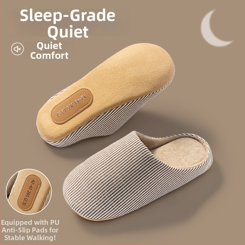 Papuci de interior pentru bărbați din nubuk, cu talpă antiderapantă, slip-on, model de iarnă 2025.