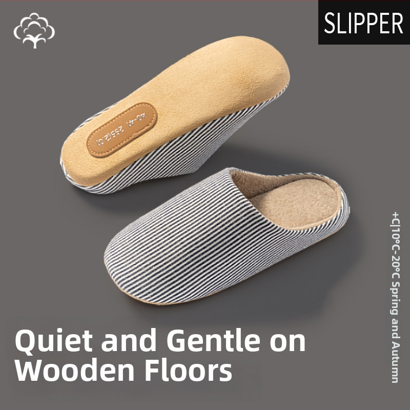 Papuci de interior pentru bărbați din nubuk, cu talpă antiderapantă, slip-on, model de iarnă 2025.