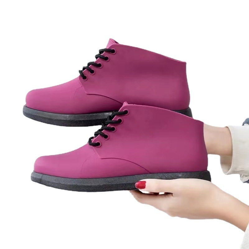 Ženske čizme za kišu od PVC, slip-on, s niskim gornjim dijelom, vodootporne, ravna potpetica, za četiri sezone
