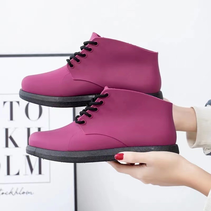 Ženske čizme za kišu od PVC, slip-on, s niskim gornjim dijelom, vodootporne, ravna potpetica, za četiri sezone