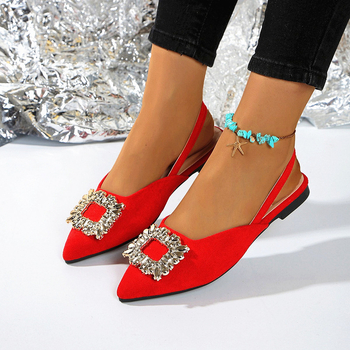 Παπούτσια με μία λουρίδα, μυτερό δάχτυλο, PU επάνω μέρος, PU επένδυση, Καλοκαίρι 2025